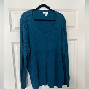 AVA & VIV Teal Cable Knit Sweater 4X
Gently used.